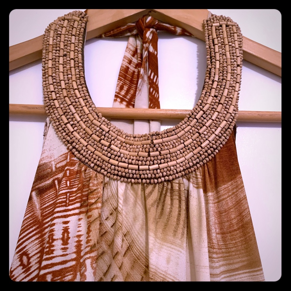 Vintage Style Beaded Halter Top